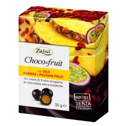Choco&Fruit krabička 35g Goji, Pineapple and Passion Fruit filling