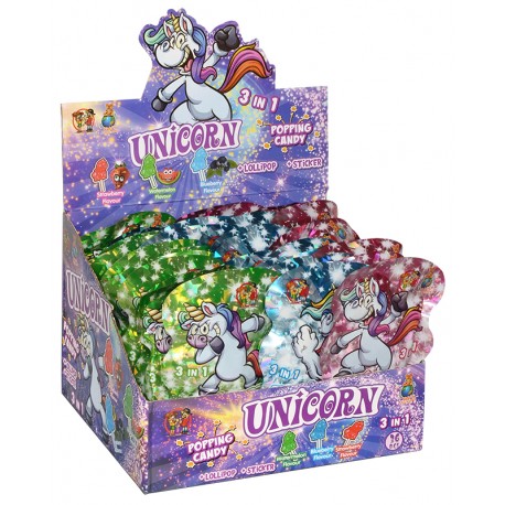 Unicorn Popping Candy & Lollipop & Sticker