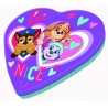 Paw Patrol Heart Shaped Tin with jellies in chocolate 80g