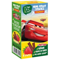 Cars Mini Fruit Stick (5x10g) Box with tattoo (strawberry)
